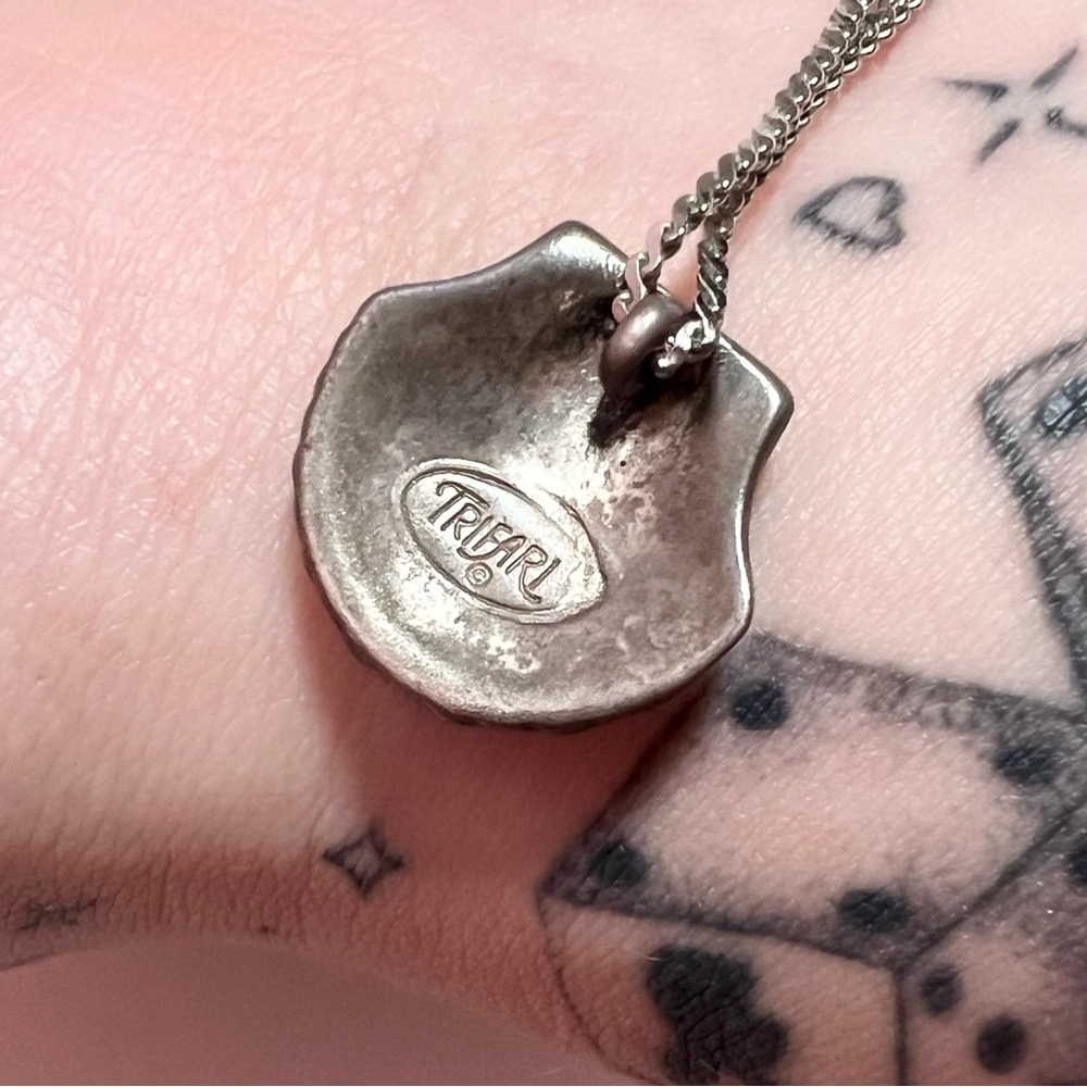 Vintage 90s y2k silver Trifari pendant necklace - Picture 3 of 3